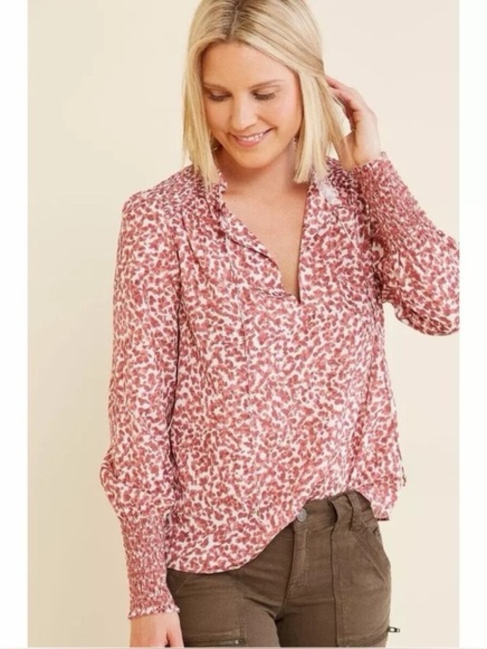 Marie Oliver Kate Smocked Blouse Size S
